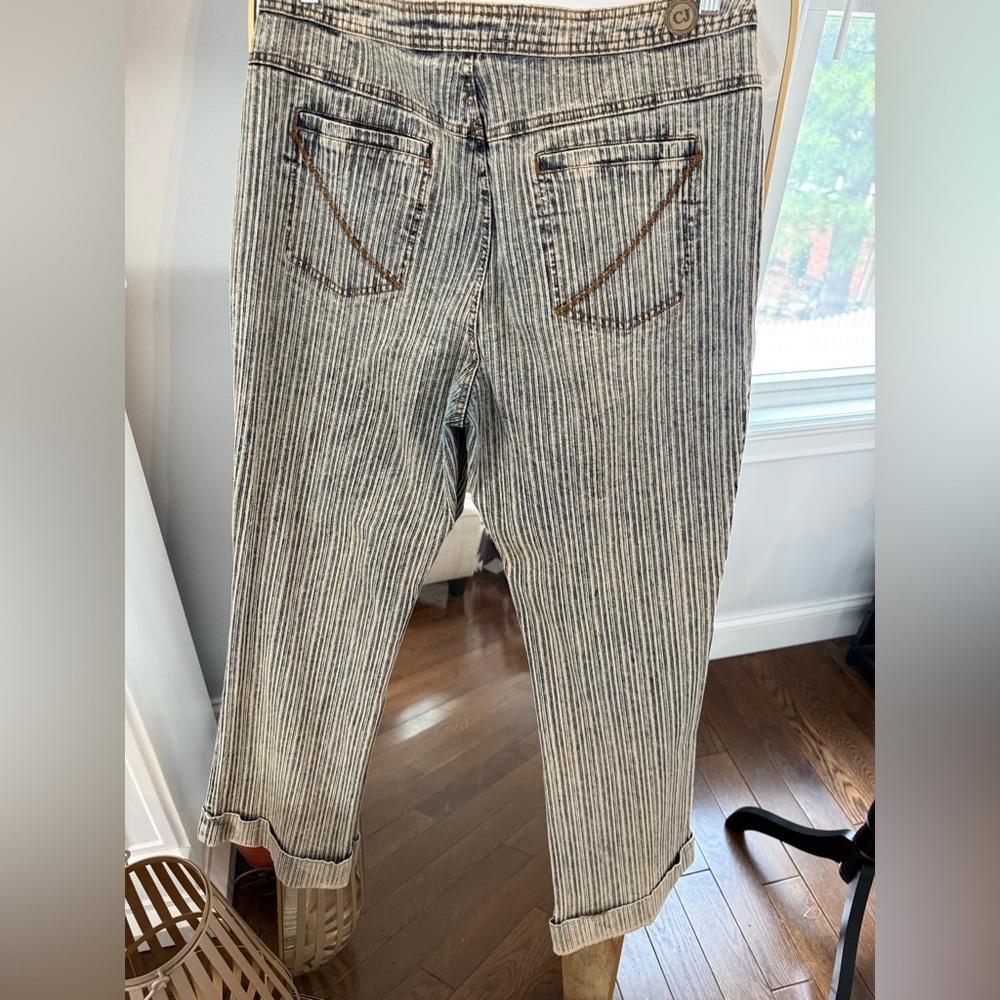 Vintage Crest Striped Blue and White  Soft  Jeans Size 19/20